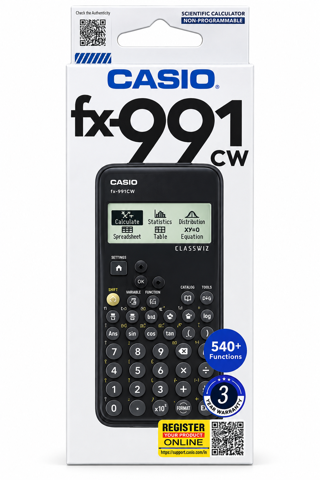 Casio fx-991CW Scientific Calculator | 540+ Functions
