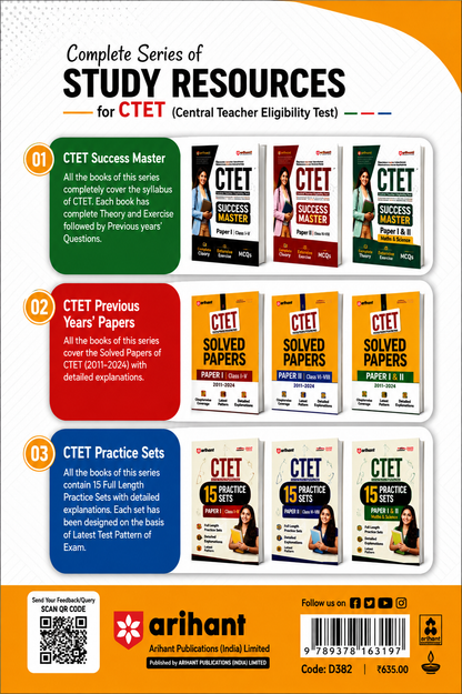 Success Master CTET 2026 Paper II Class VI–VIII Social Science/Studies | Chapterwise Smart Notes | 3000+ MCQs | Solved Papers 2026 | Arihant