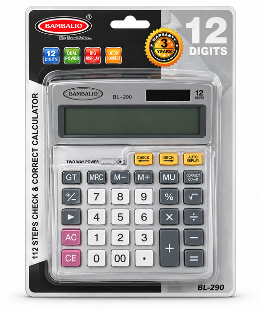 Bambalio BL-200 12-Digit Desktop Calculator