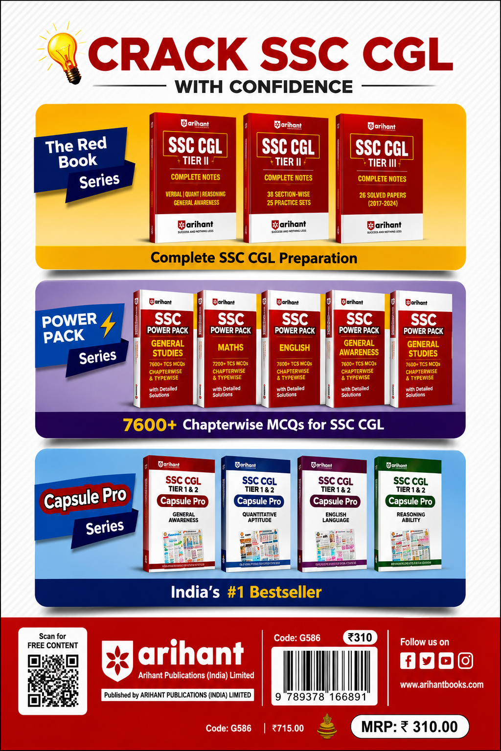 SSC Power Pack Chapterwise 7600+ MCQ – Reasoning | 2nd Edition | Arihant