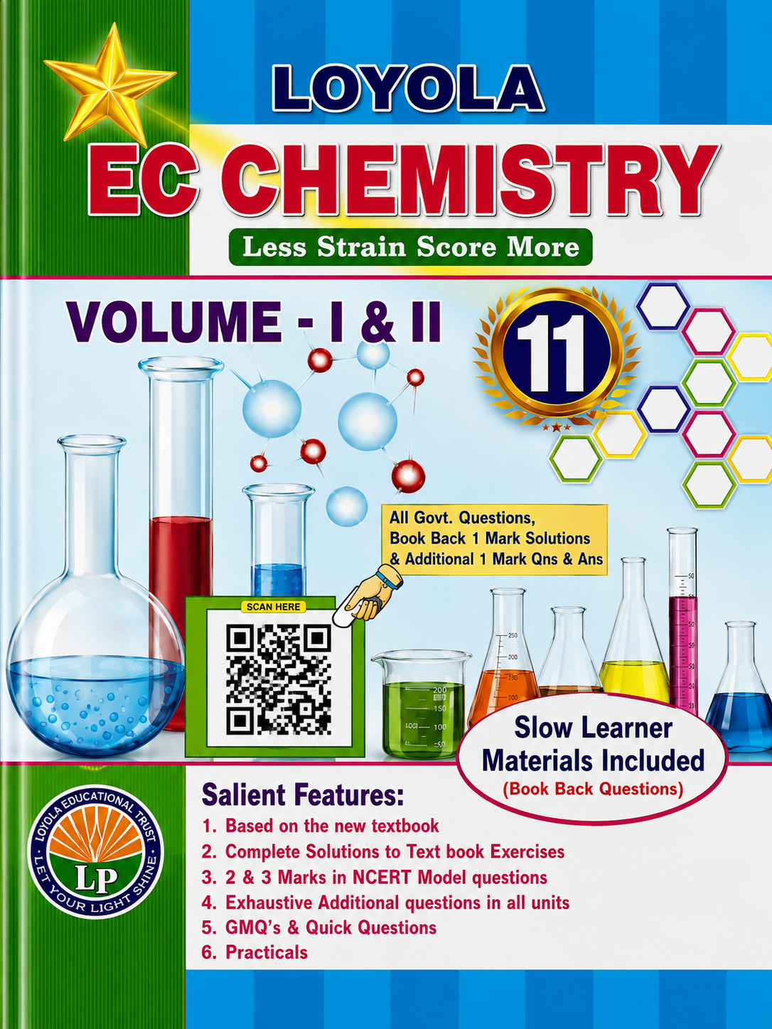 Loyola EC Chemistry book for Class 11 with colorful design and text