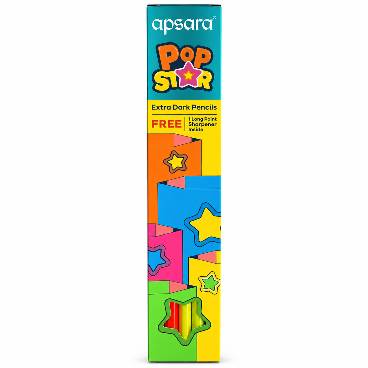 Apsara Pop Star Extra Dark Pencils with Free Long Point Sharpener