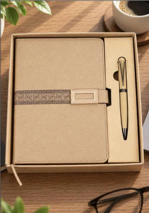 2027 Premium Corporate Gift Set – V-911 | Customizable Diary & Pen Gift Box