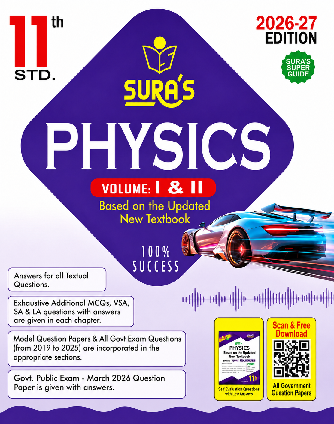 Sura's Physics Guide Volume I & II for 11th Standard 2026–27