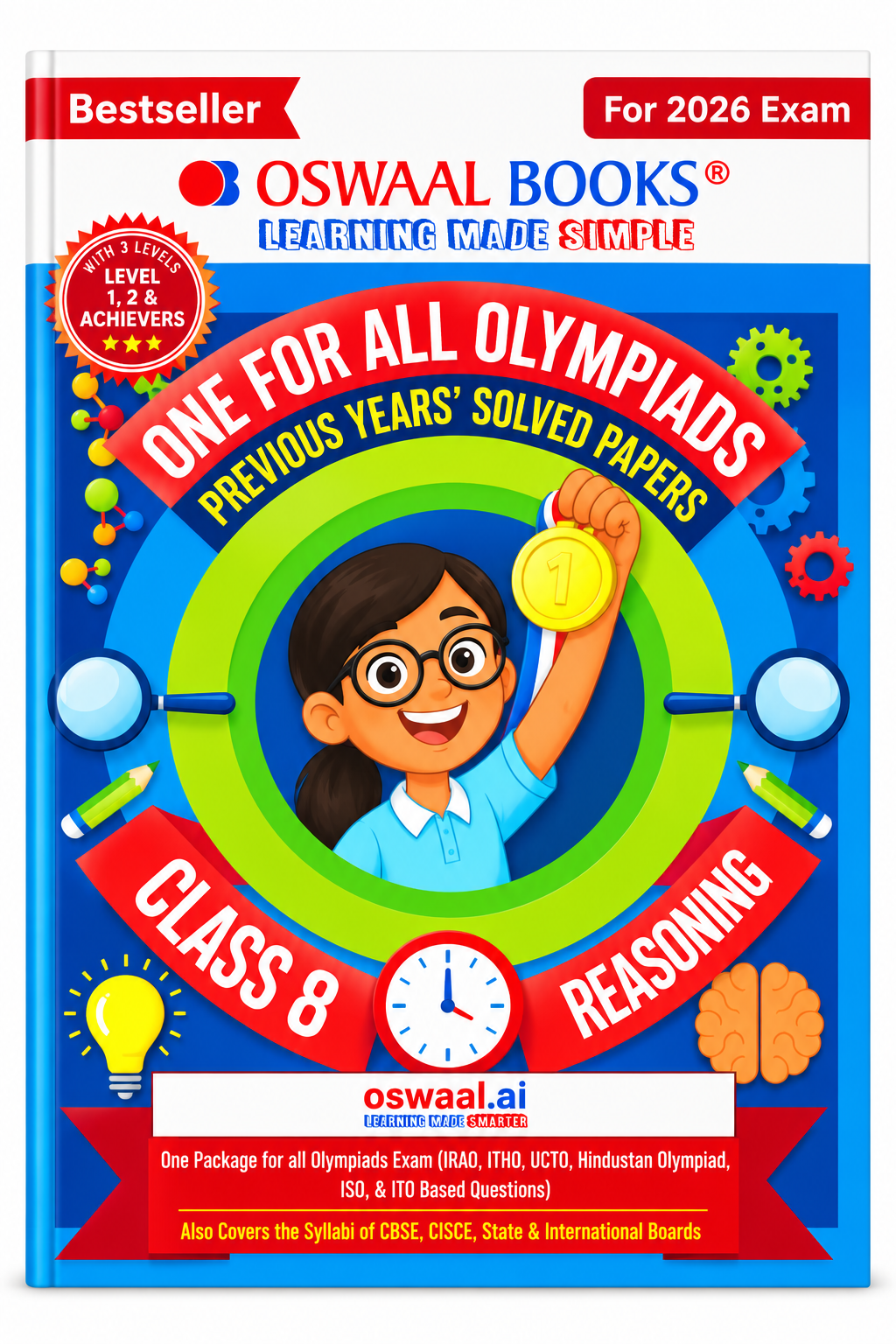 Oswaal Books One for All Olympiads Class 8 Reasoning – Previous Years' Solved Papers | For 2026 Exam