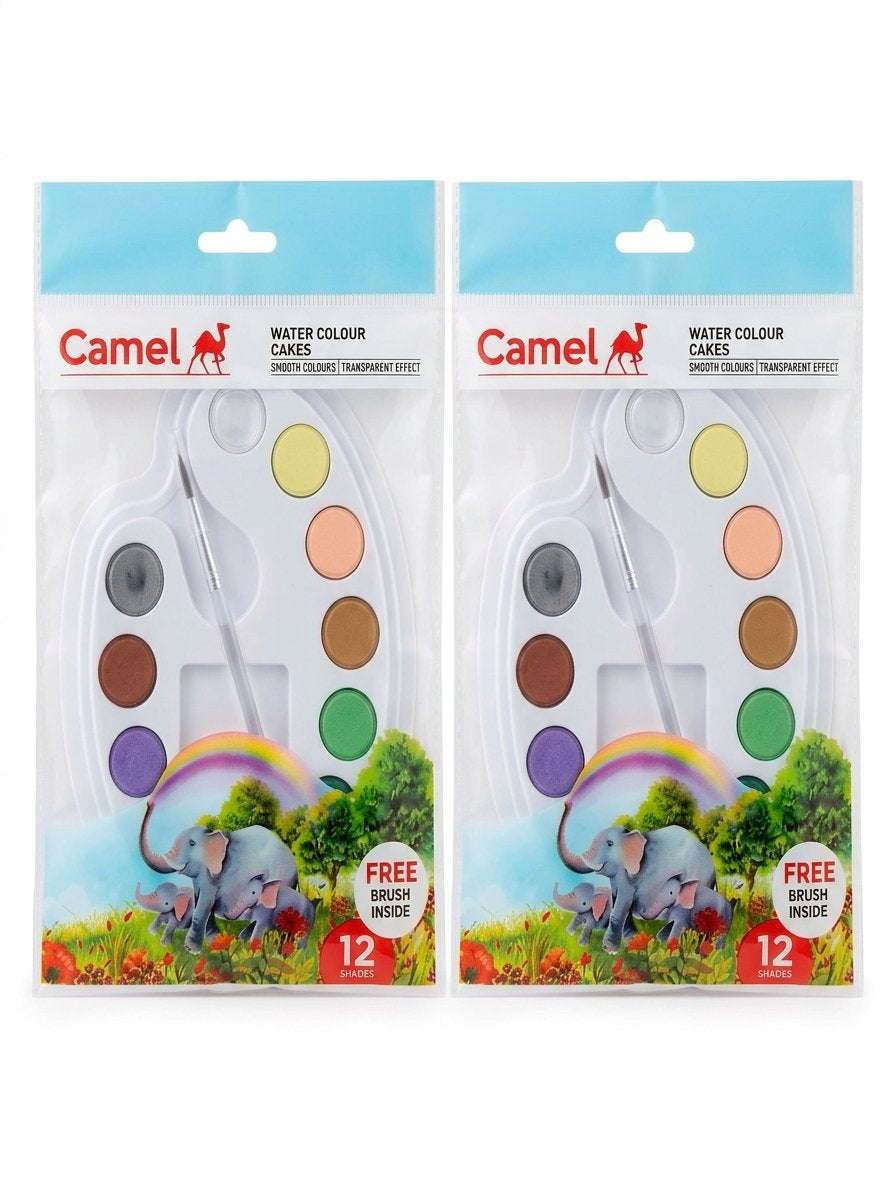 Camel Water Colour Cakes 12 Shades | Twin Combo Pack