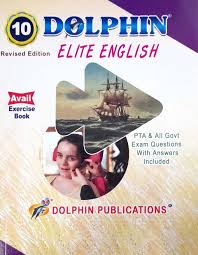 Dolphin Elite English book with a cover featuring a woman and a dolphin, published by Dolphin Publications.