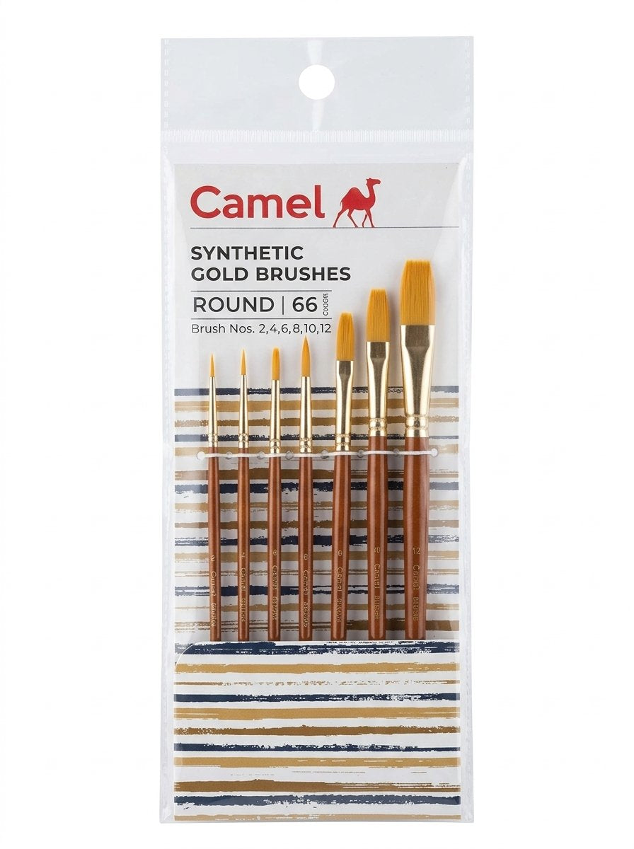 Camel Synthetic Gold Brushes Round 66 | Set of 7