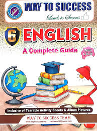 Book titled 'Way to Success English: A Complete Guide' with educational items on a brown background