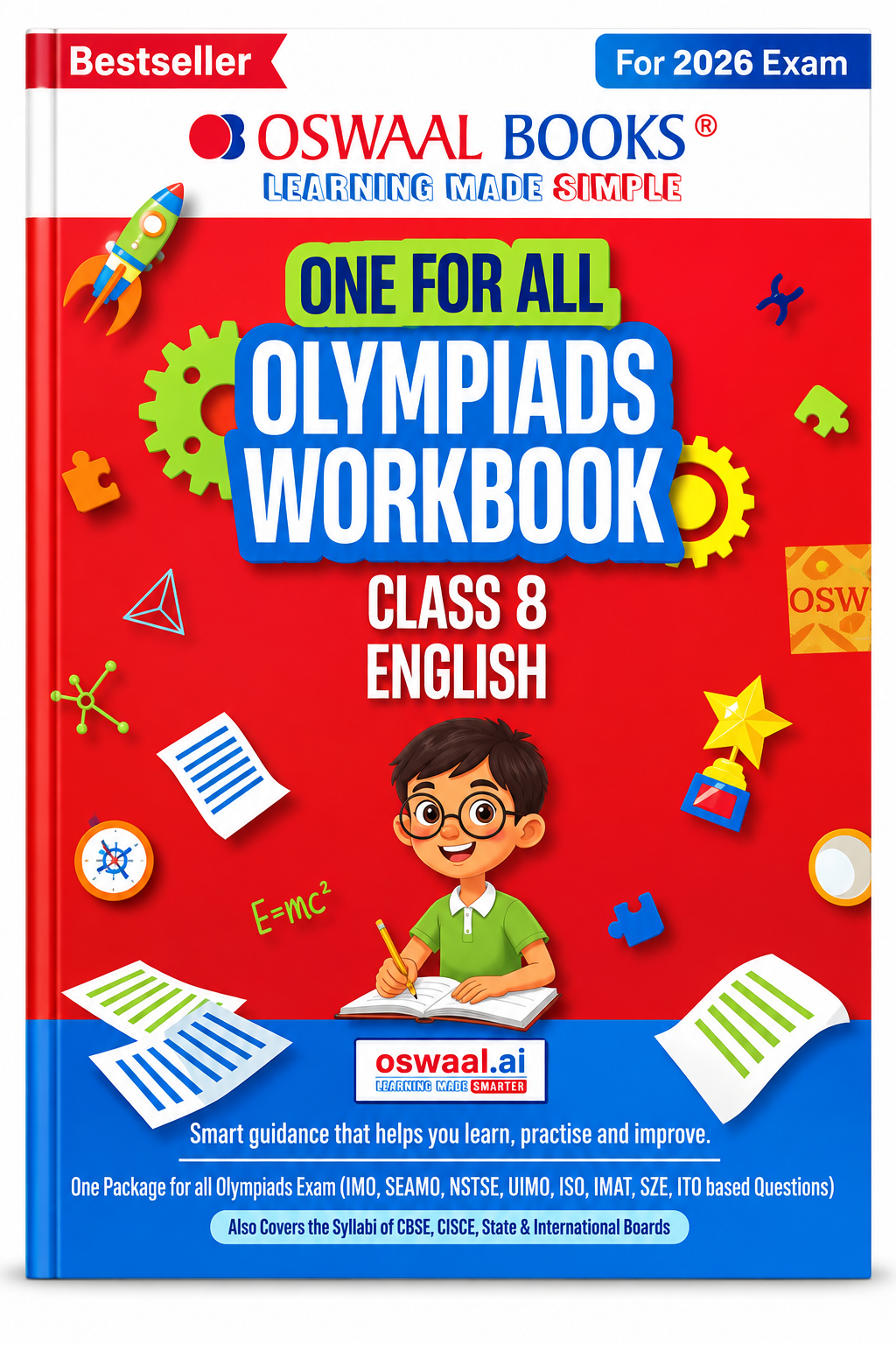 Oswaal Books One for All Olympiads Workbook Class 8 English 2026