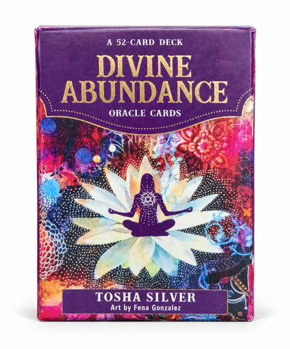 Angels of Abundance Oracle Cards guidebook by Doreen Virtue and Grant Virtue with blue and gold angel artwork