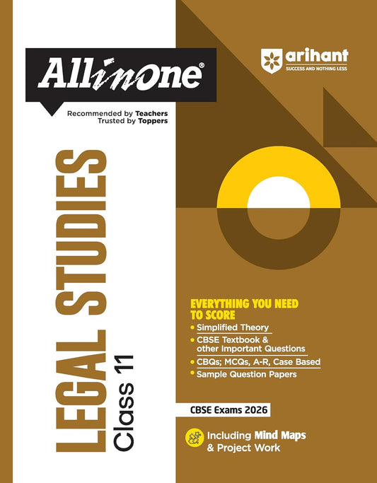Arihant All in One Legal Studies Class 11 for CBSE Exams 2025-26 | Revised