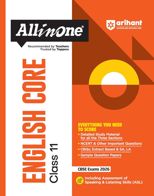 Arihant All in One English Core Class 11 for CBSE Exams 2025-26 |Revised Edition