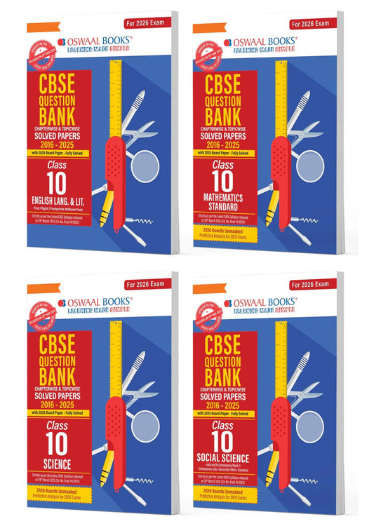 Class 10 CBSE Question Bank Set of 4 Books | English | Maths Standard | Science
