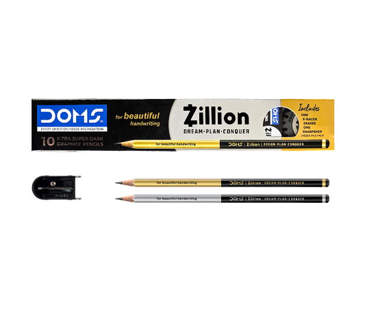 DOMS Zillion pencils packaging with two pencils on a white background