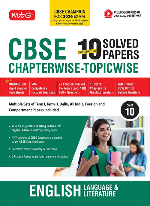 CBSE 10 Years (2025-2016) Chapterwise Topicwise Solved Class 10 English Lan&Lit