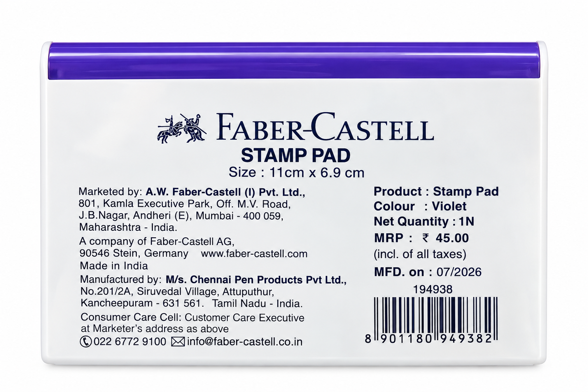 Faber-Castell Violet Stamp Pad 11 x 6.9 cm Pack of 2