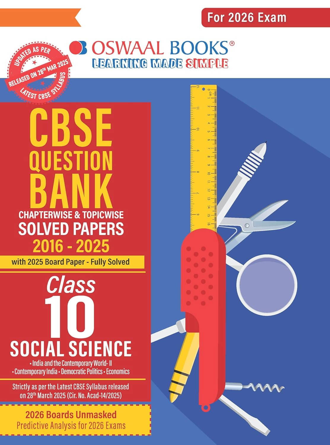 Class 10 Oswaal CBSE Question Bank Chapterwise and SOLVED PAPERS Social Science
