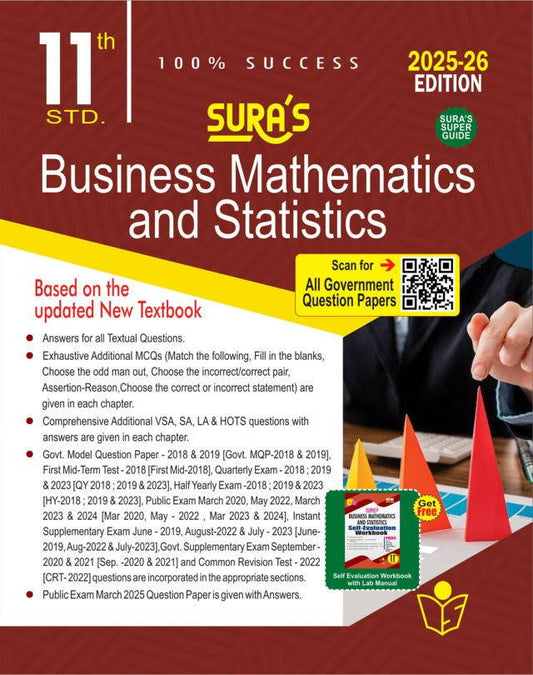 SURA`S 11th Standard Business Mathematics and Statistics Exam Guide