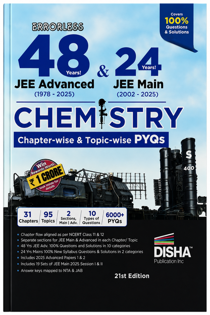 Errorless 48 Years JEE Advanced & 24 Years JEE Main Chemistry | Chapter-wise & Topic-wise PYQs | 21st Edition | Disha Publication
