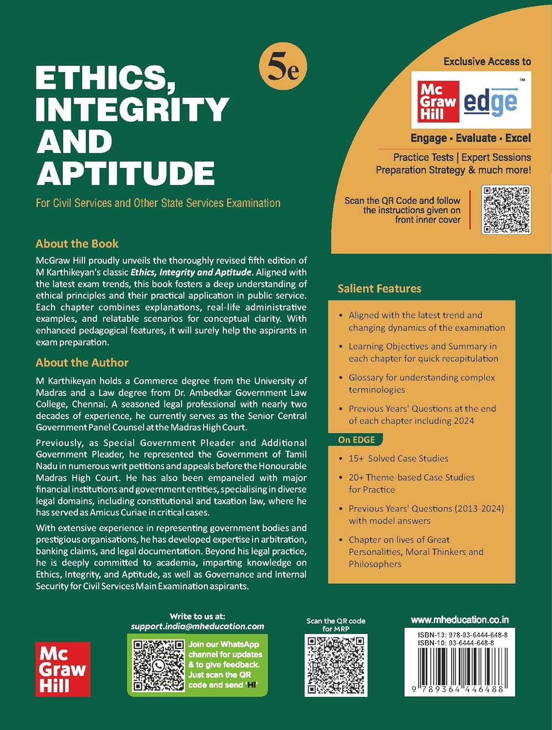 Ethics Integrity and Aptitude 5th Edition by M Karthikeyan | UPSC GS Paper 4 | McGraw Hill