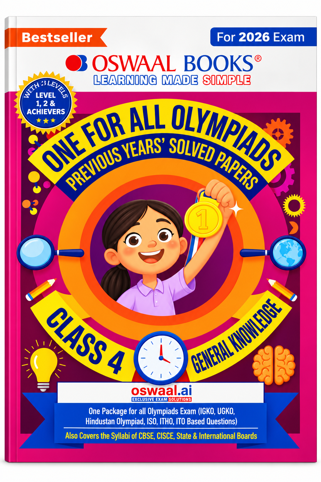 Oswaal Books One for All Olympiads Previous Years' Solved Papers Class 4 General Knowledge | 2026 Exam