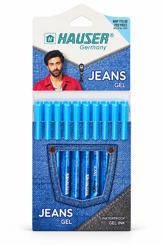 Hauser Jeans Gel Pen – Blue | Pack of 10
