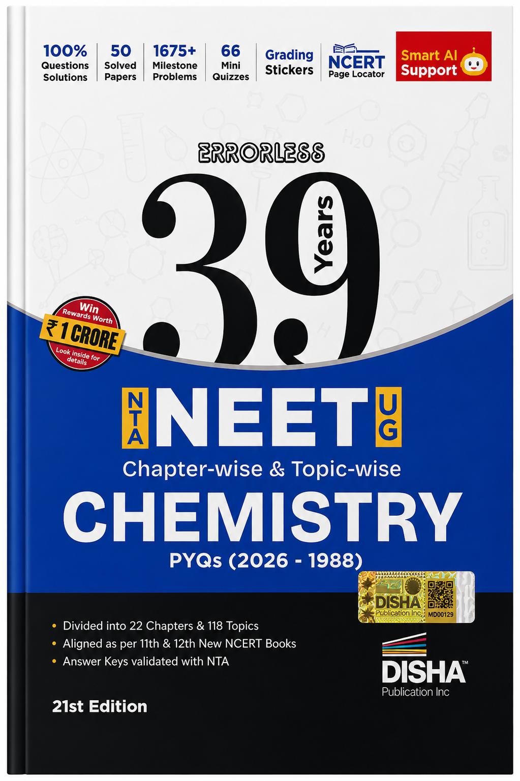Errorless 39 Years NTA NEET UG Chemistry | Chapter-wise & Topic-wise PYQs (2026–1988) | 21st Edition | Disha Publication