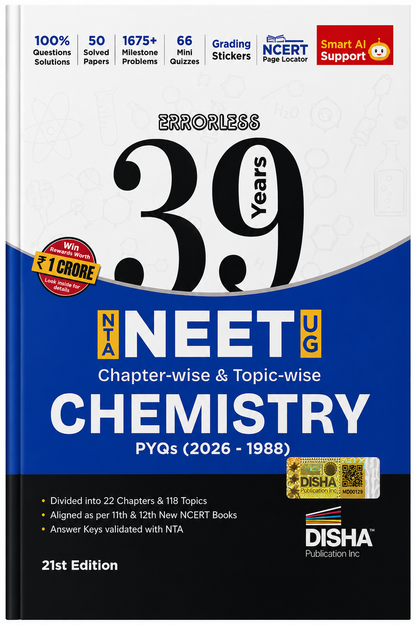 Errorless 39 Years NTA NEET UG Chemistry | Chapter-wise & Topic-wise PYQs (2026–1988) | 21st Edition | Disha Publication
