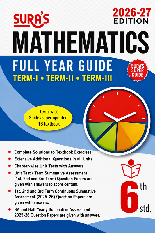 SURA`S 6th Standard Mathematics Full Year Guide English Medium 2026-27 Latest Updated Edition