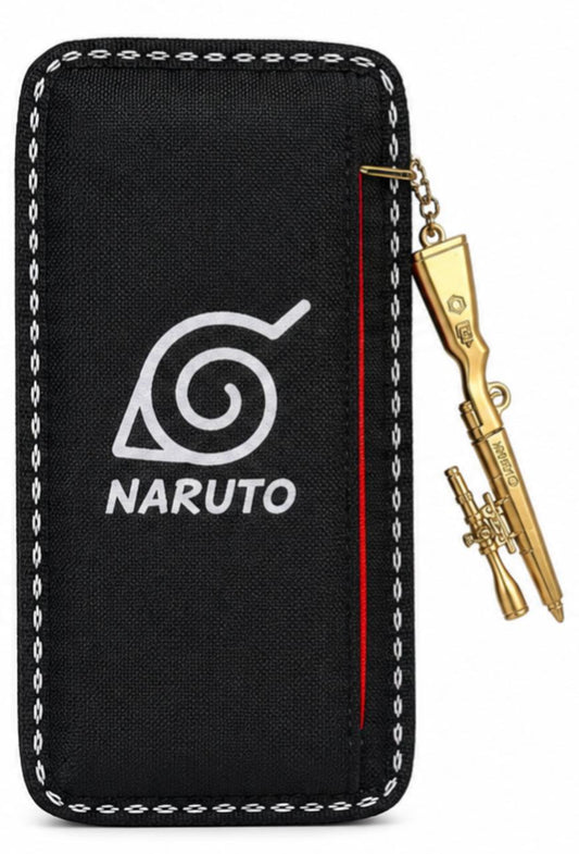 Anime Printed Pencil Pouch for Kids | Naruto Theme Multi Purpose Stationery Organizer Case