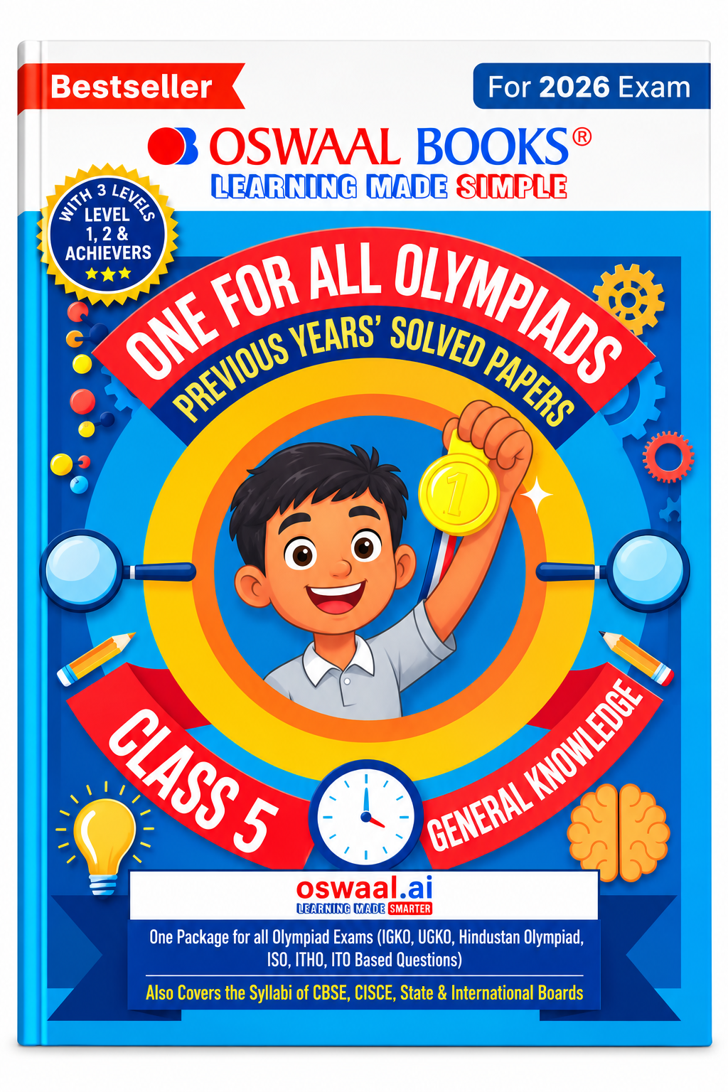 OSWAAL BOOKS One for All Olympiads Previous Years' Solved Papers Class 5 General Knowledge – 2026 Exam