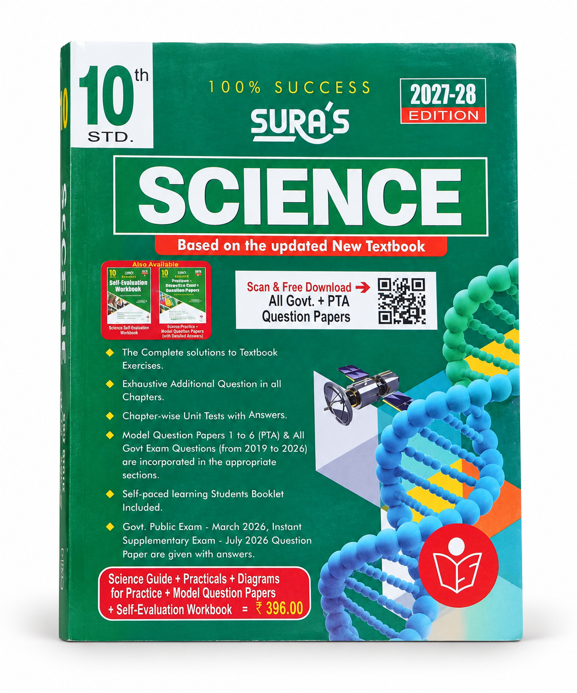 Image ALT Text: Sura's 10th Standard Science Guide 2027–28 Edition based on the updated new textbook
