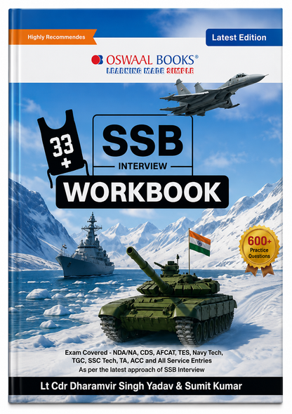 Oswaal Books 33+ SSB Interview Workbook | NDA, CDS, AFCAT, TES, Navy Tech, TGC, SSC Tech, TA, ACC & All Service Entries | Latest Edition