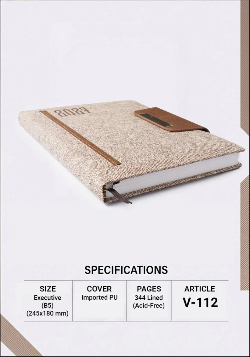 2027 Foam Thermal PU Executive Diary – V-112 | Customizable Business Diary