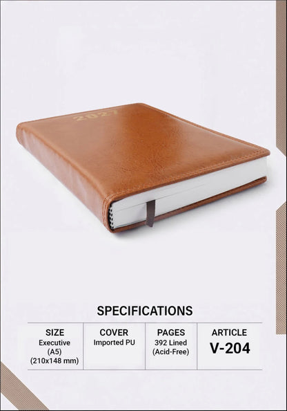 2027 Foam Thermal PU Executive Diary – V-204 | Customizable Business Diary