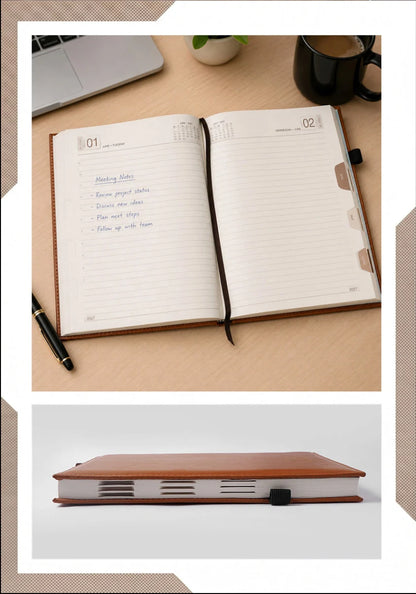 2027 Customizable Tan Brown Foam Thermal PU Executive Diary – V-215