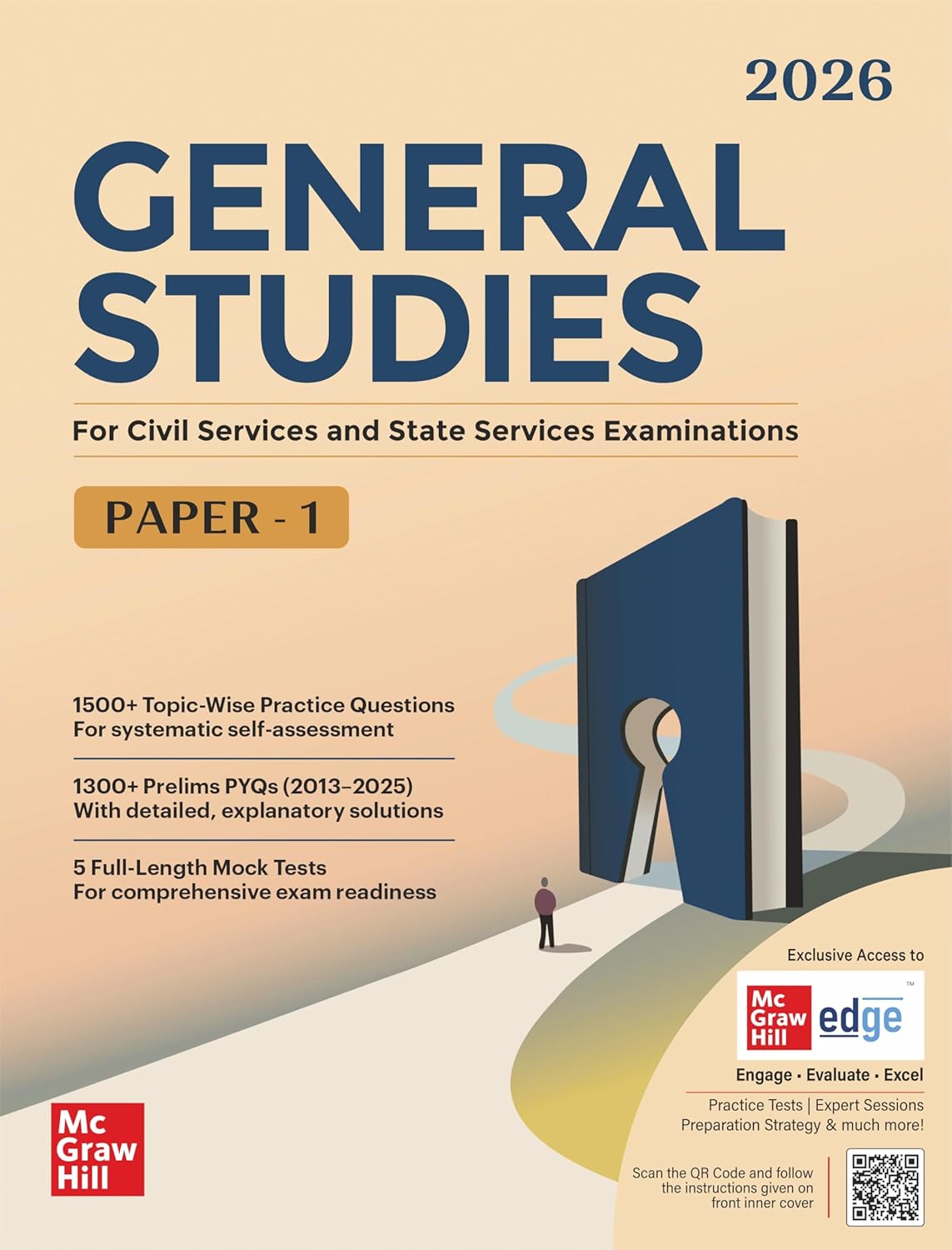 General Studies 2026 Paper 1 McGraw Hill UPSC Prelims Book with 1500 practice questions and 1300 PYQs