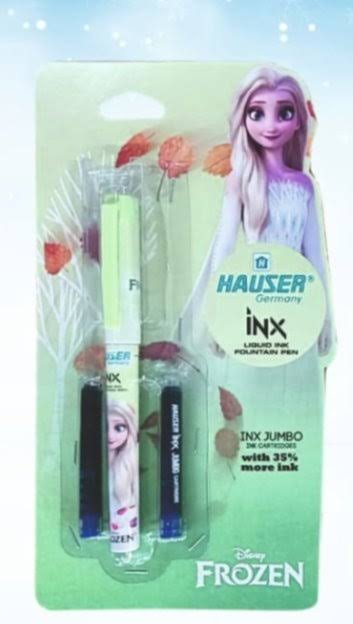 Hauser INX Disney Frozen liquid ink fountain pen with jumbo ink cartridge