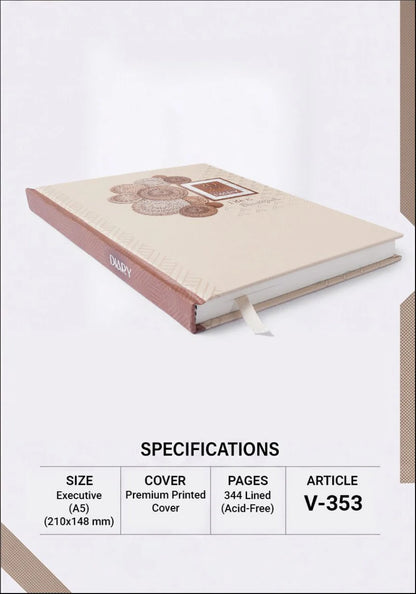 2027 Customizable Cream & Rose Brown Paper Pasting Executive Diary – V-353
