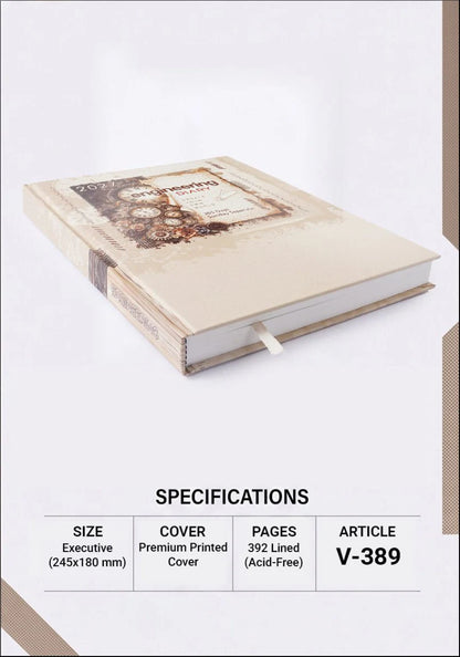 2027 Customizable Engineering Diary – V-389 | Vintage Design Executive Diary