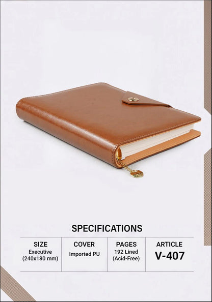 2027 Premium Organizer Executive Diary – V-407 | Customizable Business Organizer