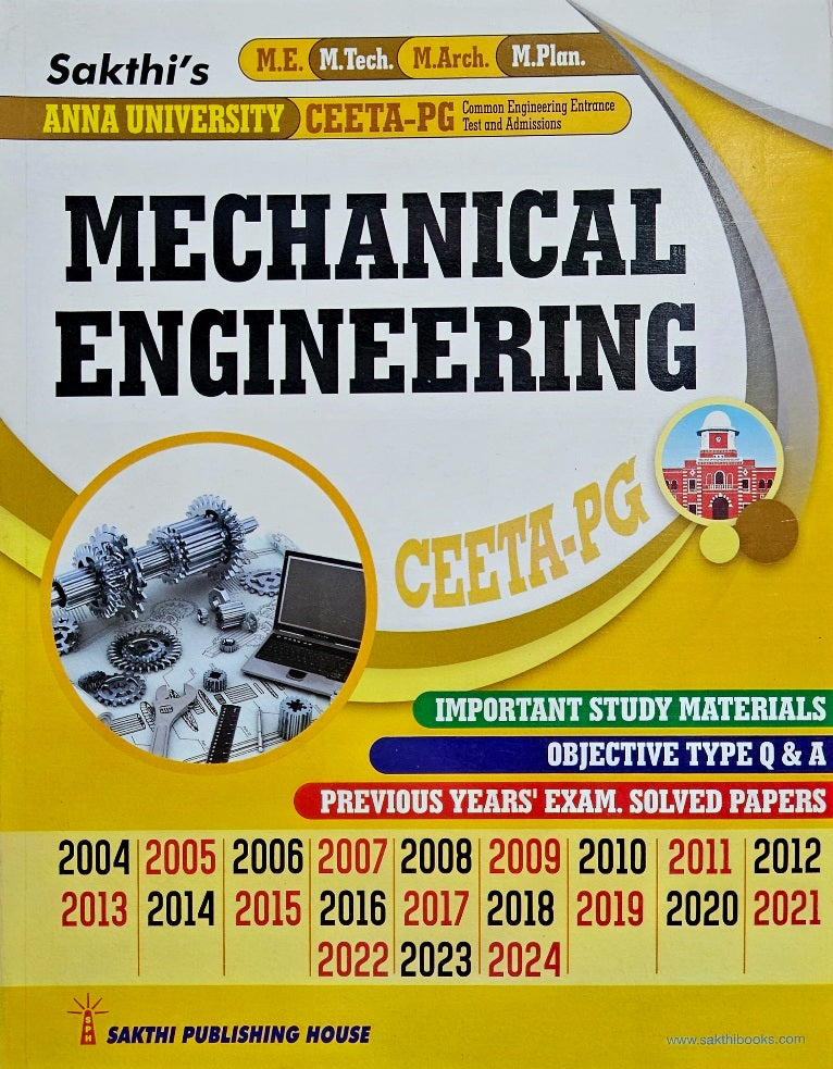 SAKTHI'S CEETA PG Mechanical Engineering Important Objective Type Q&A Previous Year Exam Solved Papers