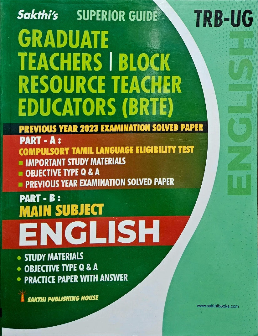 SAKTHI'S TRB UG ENGLISH Graduate Teachers / Block Resource Teacher Educators 2026