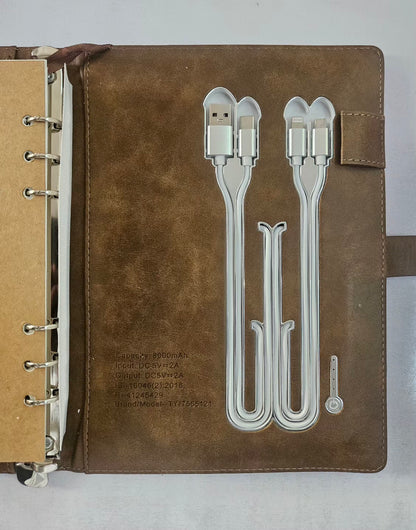 Moment Powerbank Diary with 8000 mAh battery and 16gb pendrive (Brown)