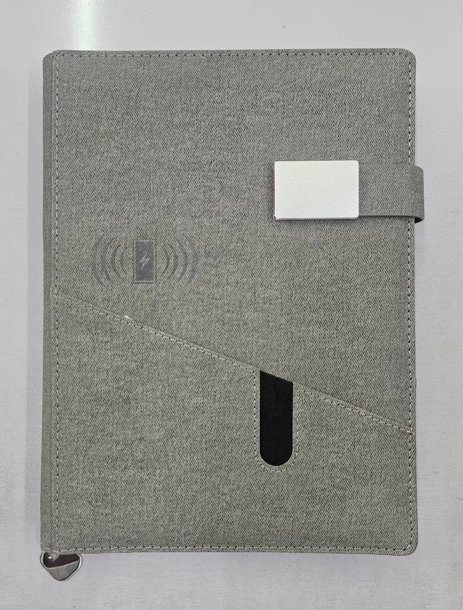 Jasper Powerbank Diary with 8000 mAh and Wireless Charging (Grey)