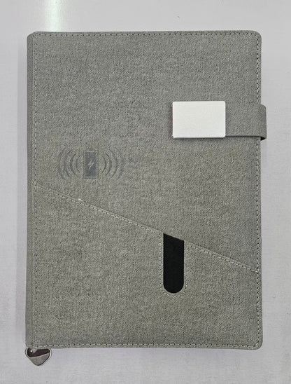 Jasper Powerbank Diary with 8000 mAh and Wireless Charging (Grey)