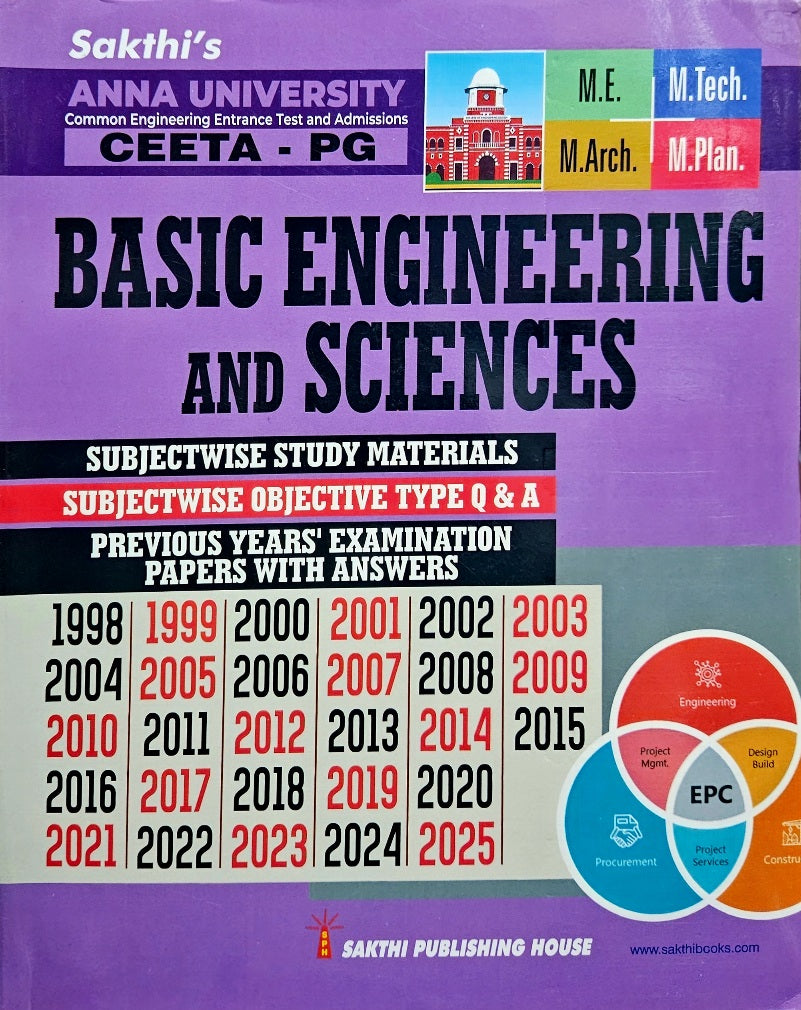 SAKTHI'S CEETA PG BASIC ENGINEERING AND SCIENCES  Important Objective Type Q&A Previous Year Exam Solved Papers