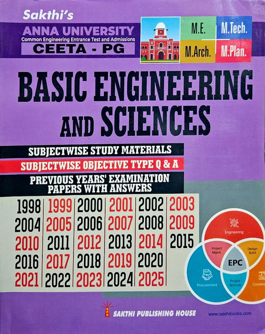 SAKTHI'S CEETA PG BASIC ENGINEERING AND SCIENCES  Important Objective Type Q&A Previous Year Exam Solved Papers