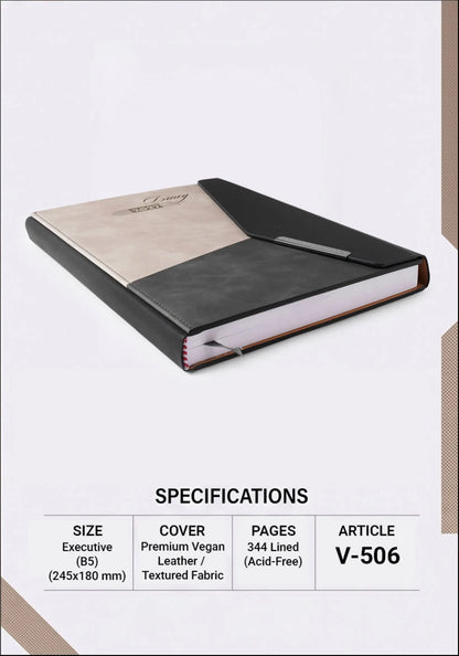 2027 Special Leather Executive Diary – V-506 | Customizable Premium Diary